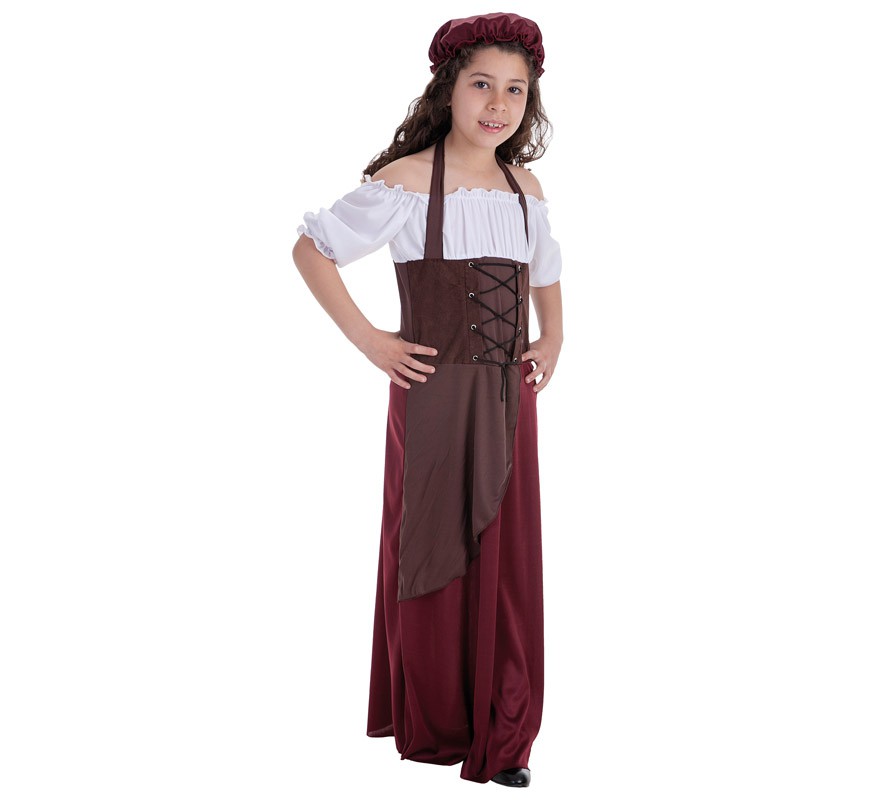 Fato de taberna medieval para menina