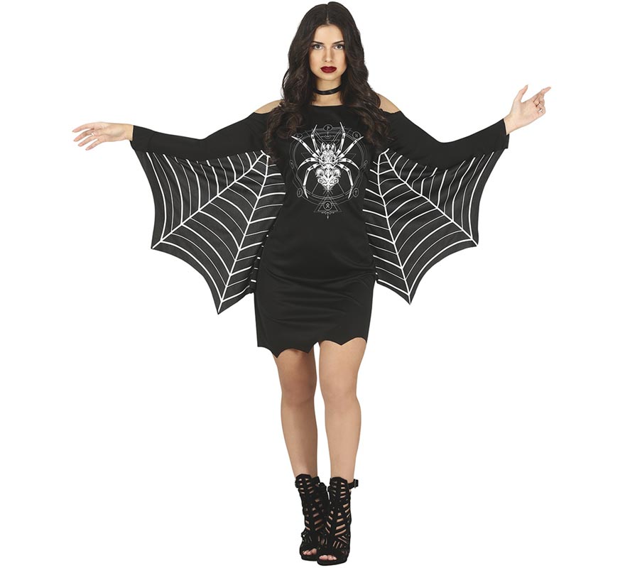 Fato de teia de aranha com vestido de aranha para mulher