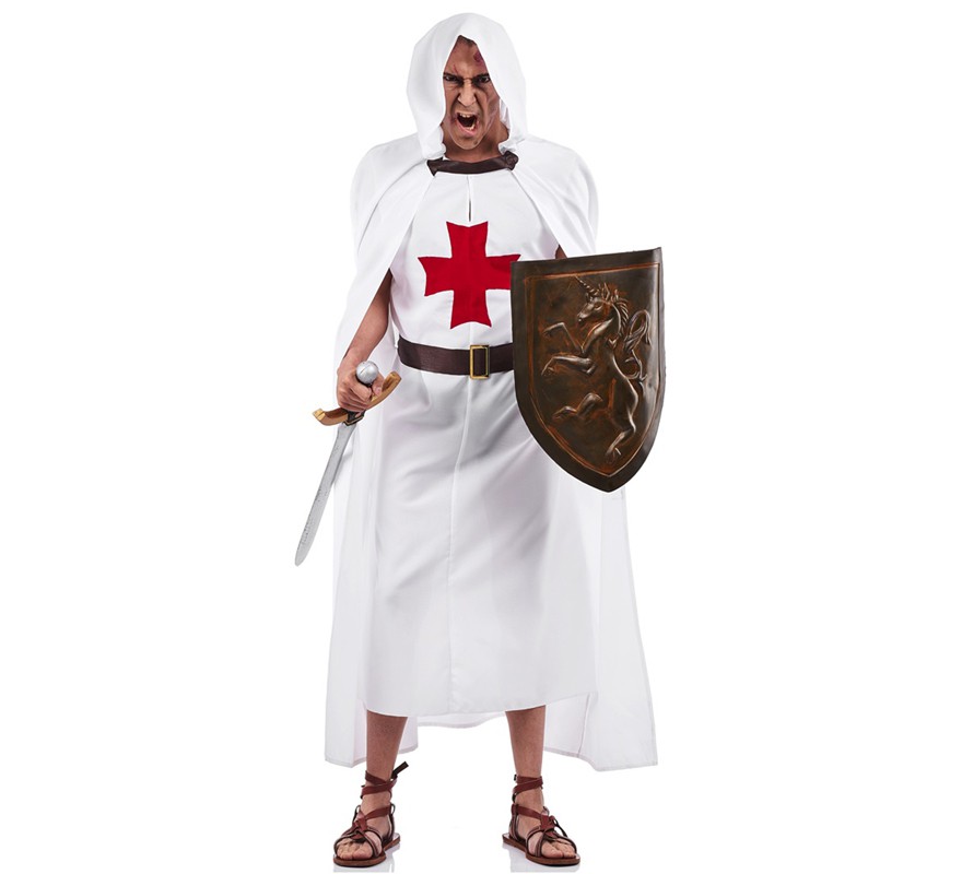 Fato de Templário branco para homem