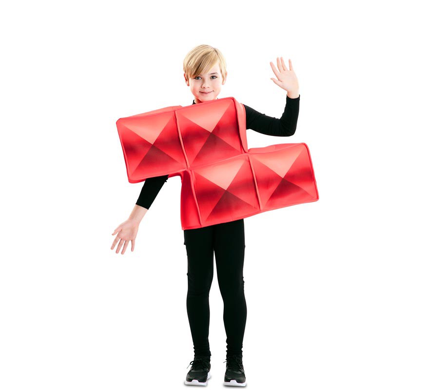 Fato de tetris vermelho infantil