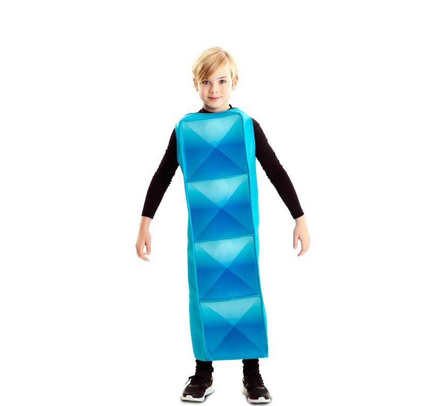 Turquoise Tetris costume for children