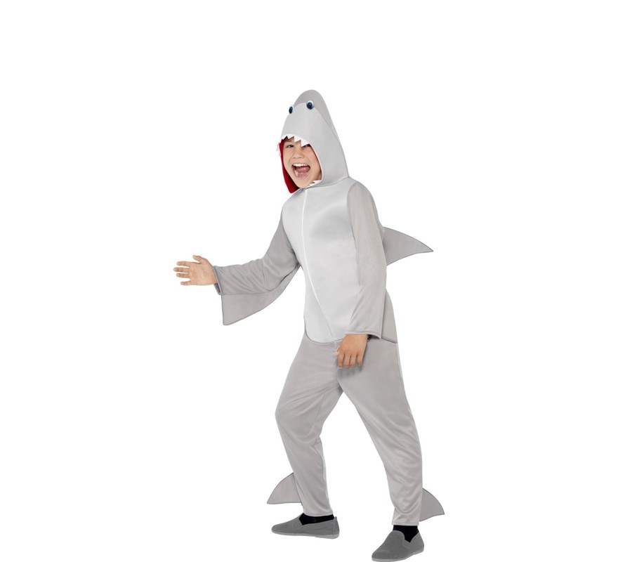 Fato de tubarão cinzento para crianças