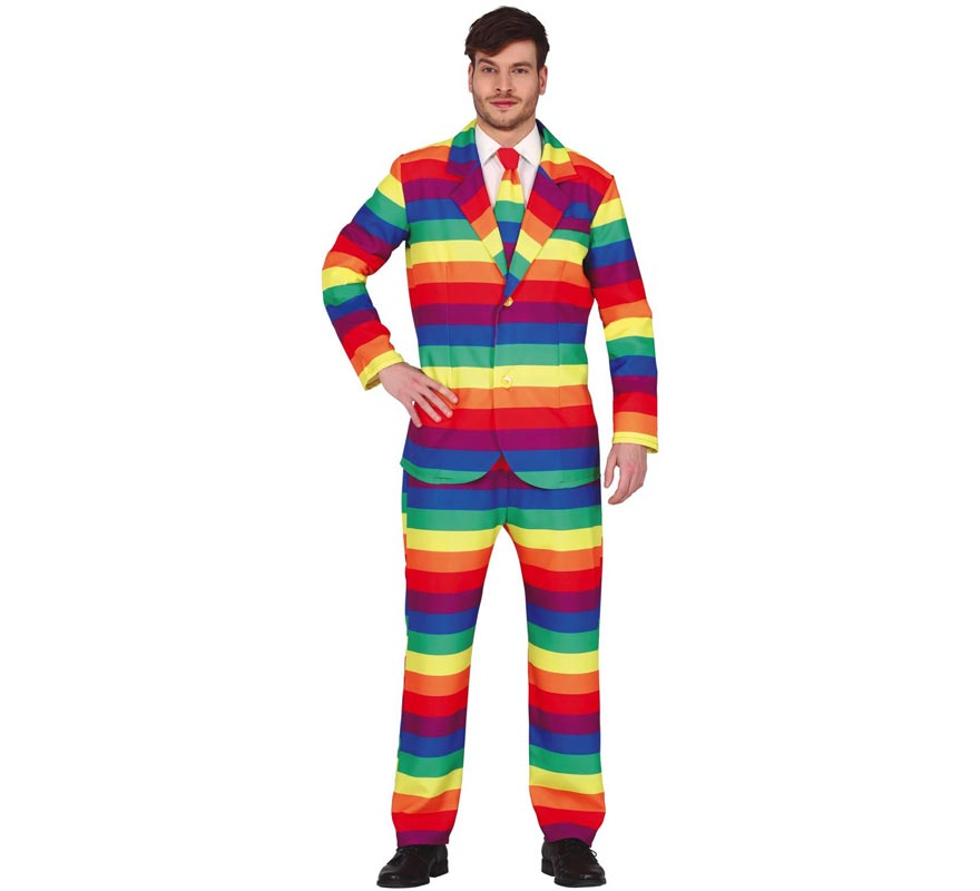 Traje de terno arco-íris masculino