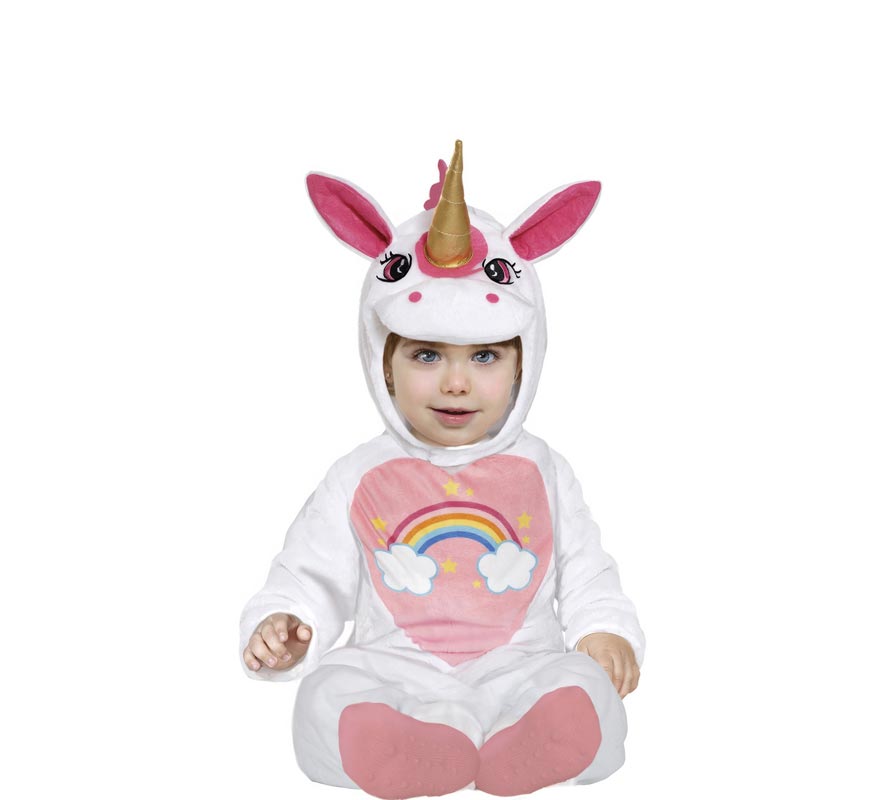 Fantasia de unicórnio arco-íris rosa bebê