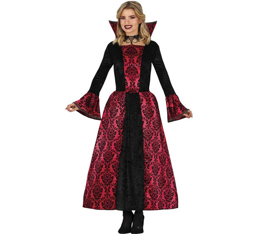 Fato de vampiro gótico vermelho para mulher