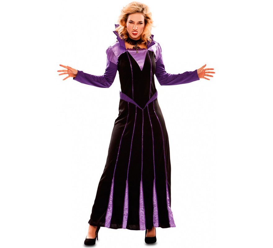 Fato de vampiro roxo para mulher