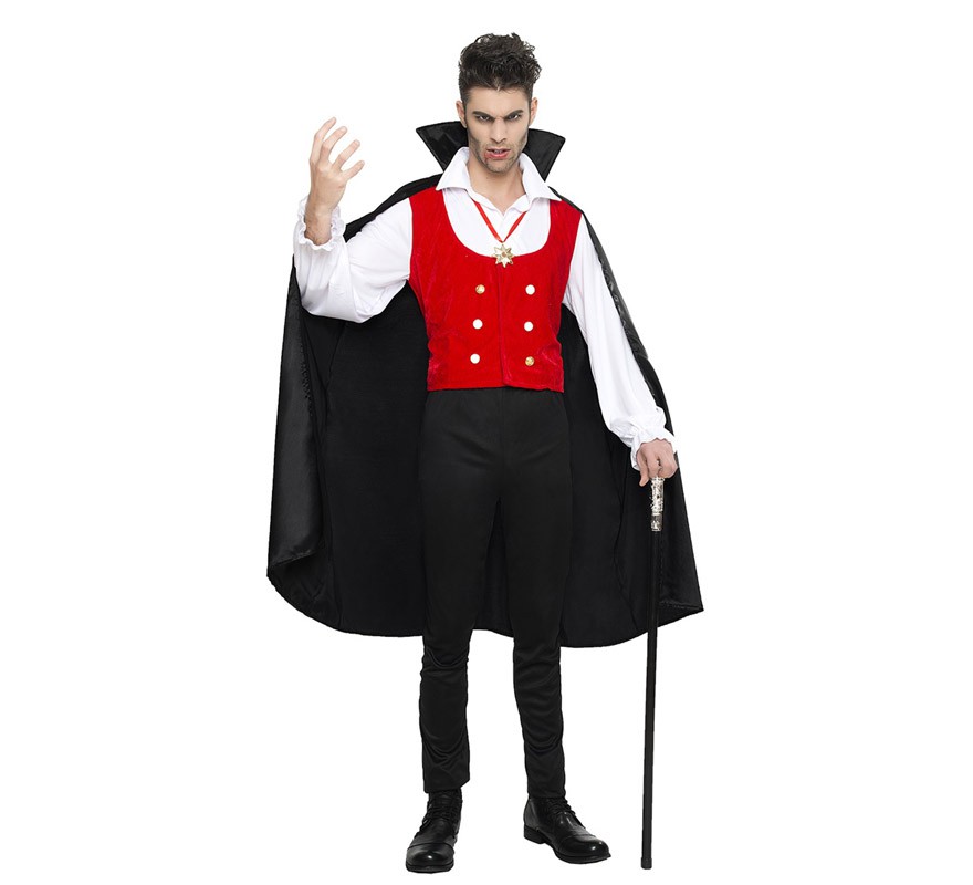 Fato de vampiro com capa para homem