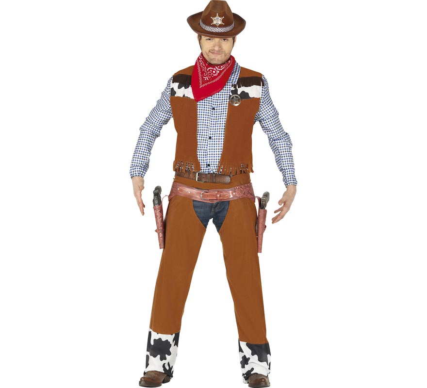 Fato de cowboy com colete para homem