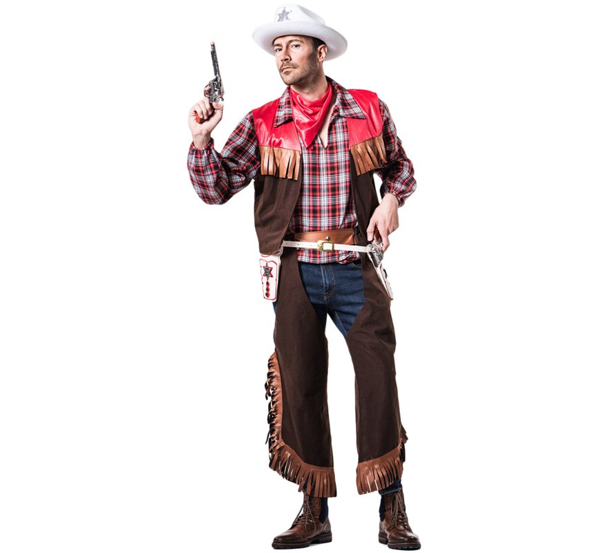 Fato de cowboy marrom para homem