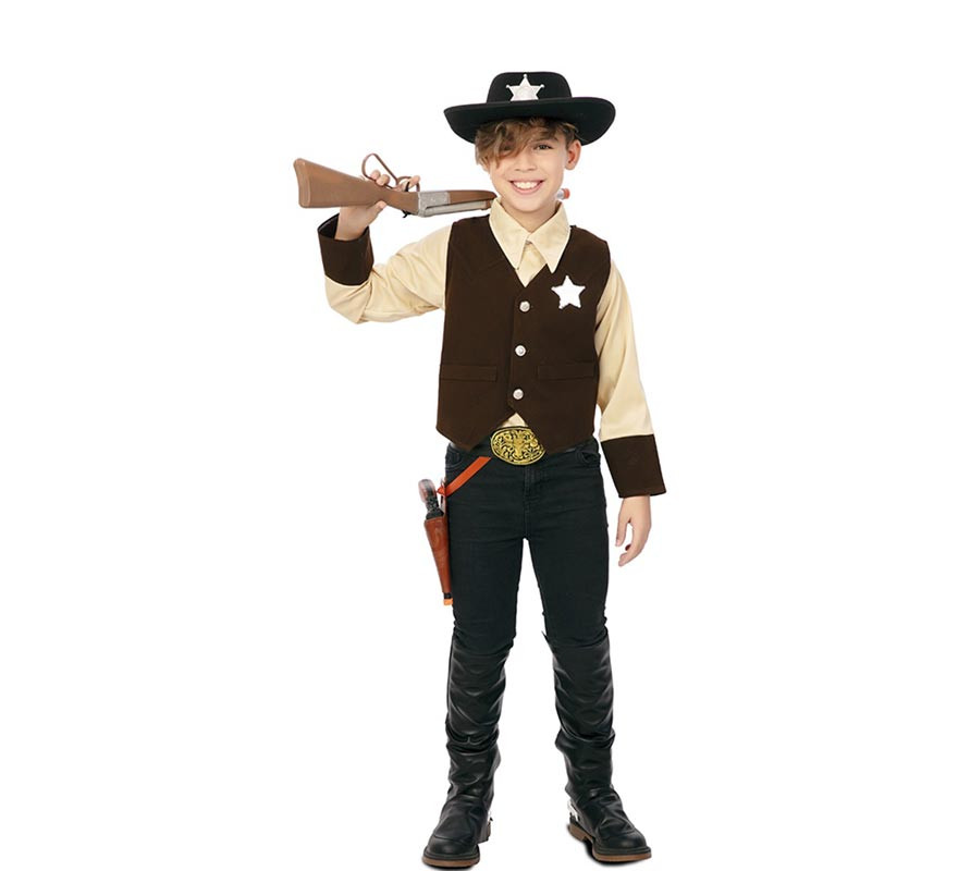 Brown Cowboy Sheriff Costume for Boys