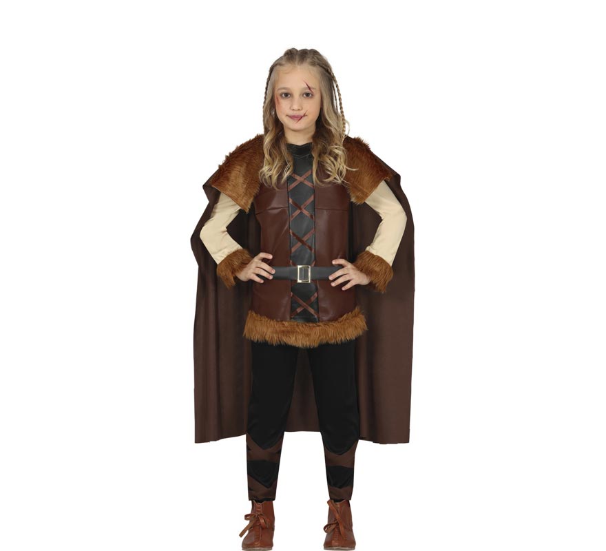 Traje marrom viking para menina