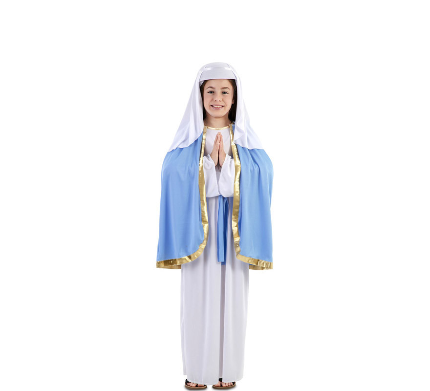 Fato de Virgem Maria com capa para menina