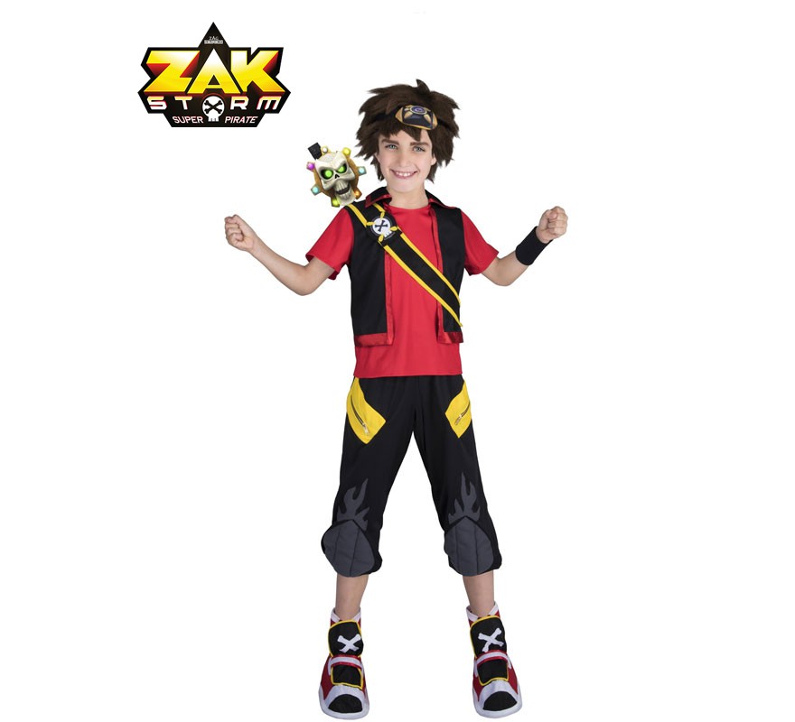 Fato de Zak Storm com peruca e espada para crianças Fato de Zak Storm com peruca e espada para crianças