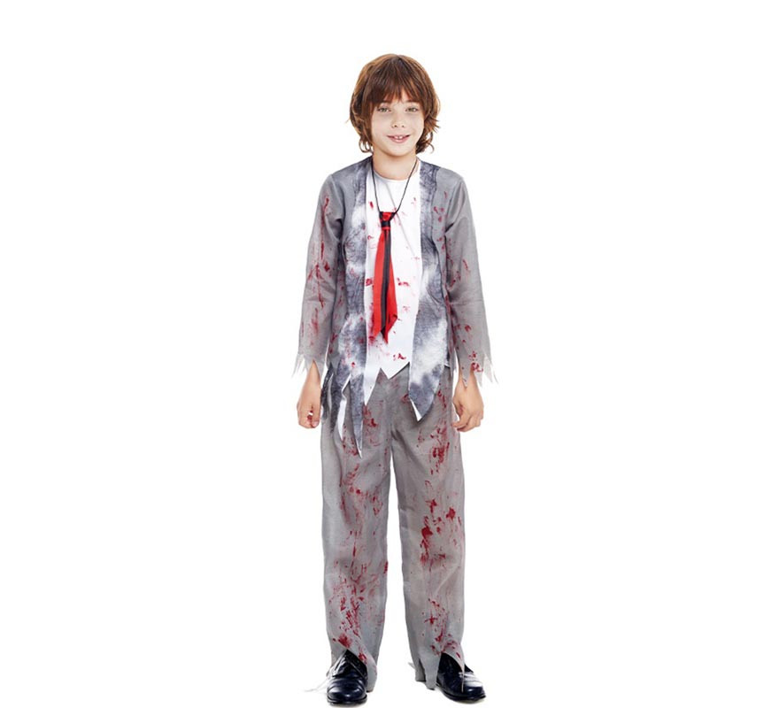 Gray Schoolboy Zombie Costume for Boys