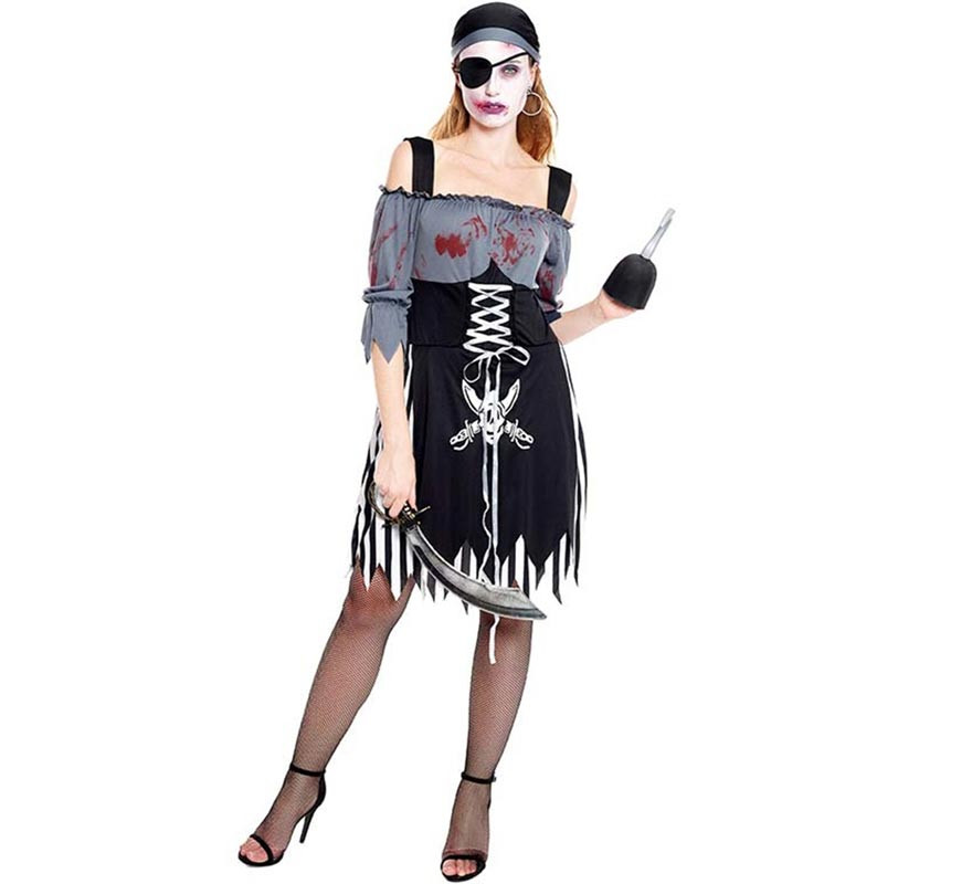 Fato de pirata zumbi para mulher