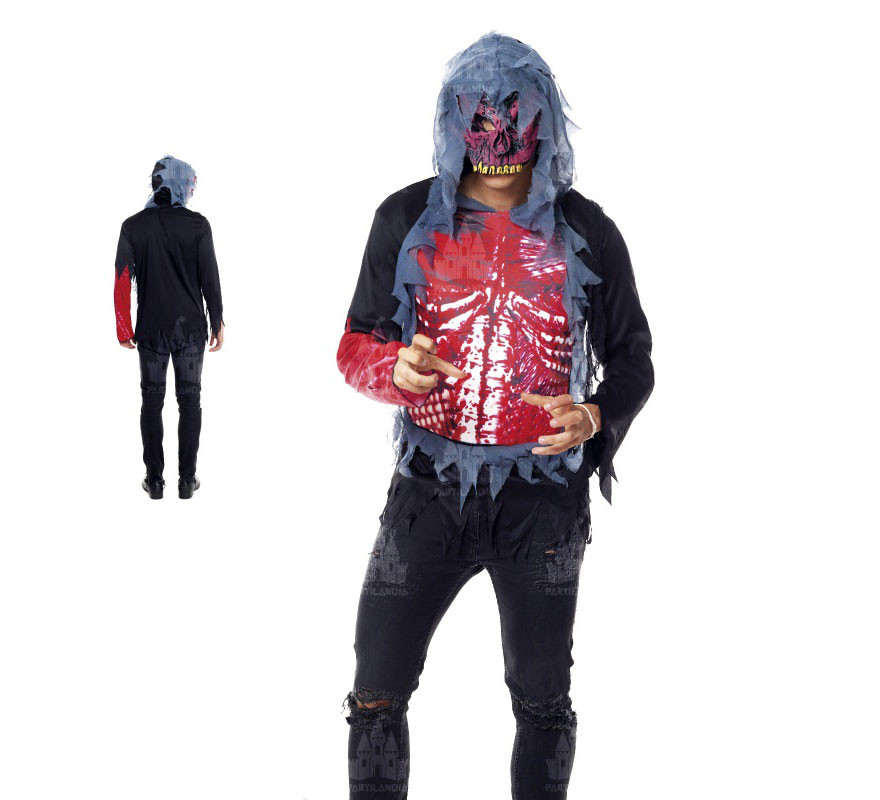 Fato de zumbi sanguinário para homem