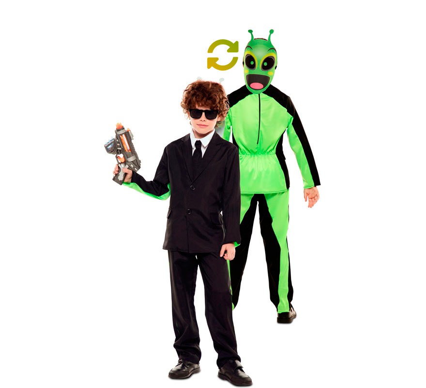 Double Man in Black and Alien Costume for Boys