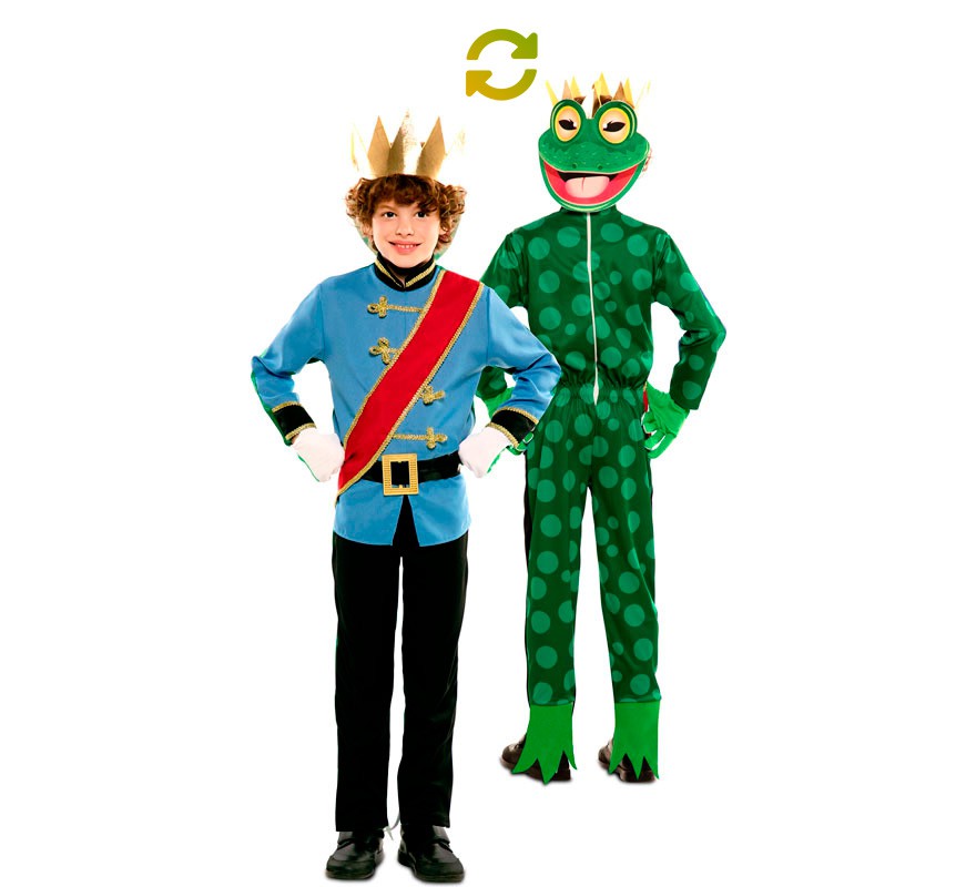 Fato de príncipe e sapo duplo para menino