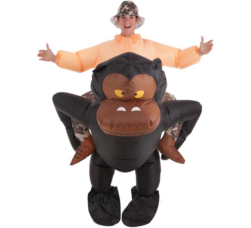 Inflatable Explorer Riding Gorilla Costume for adults