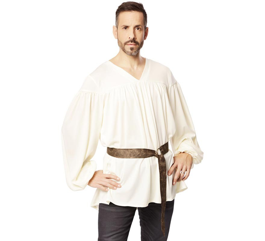 Fato medieval ou camisa com cinto para homem