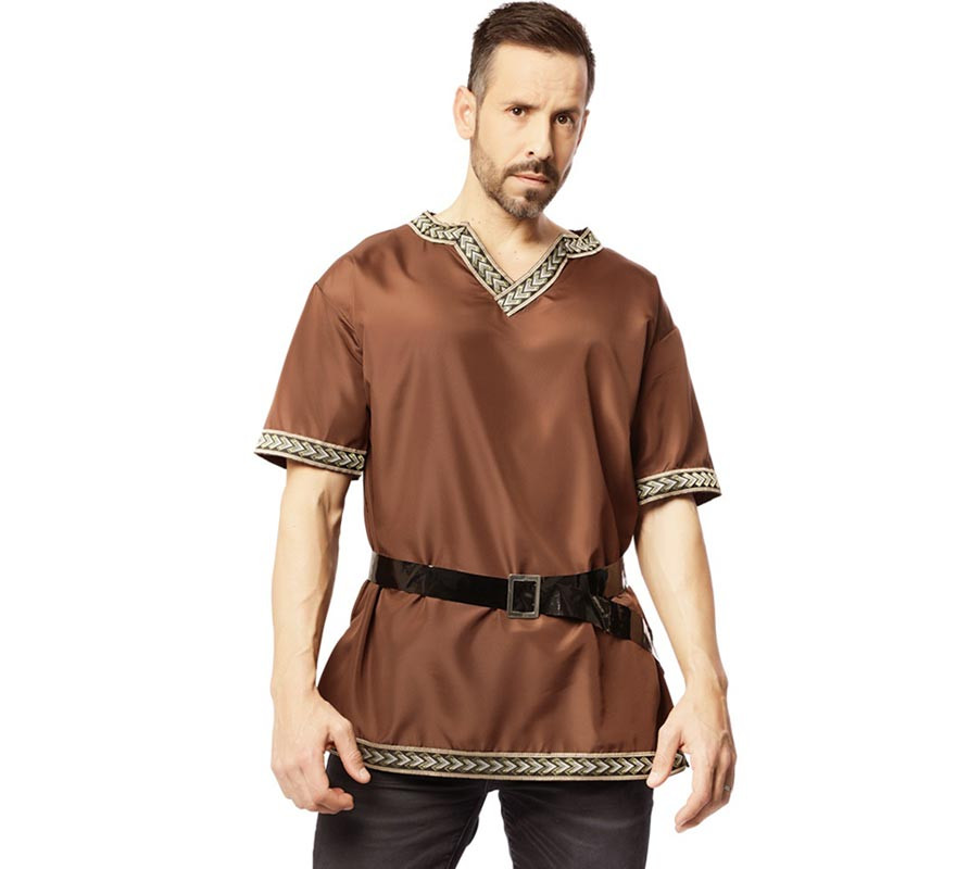 Brown Medieval Costume or Shirt with belt for men