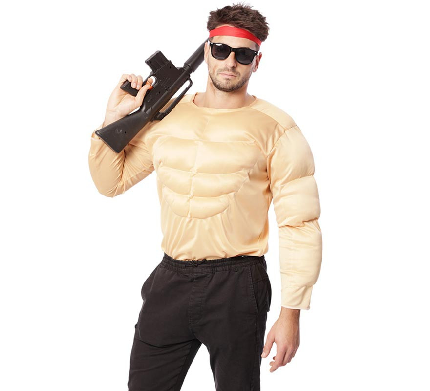 Fato ou camiseta com músculos de homem forte para homem