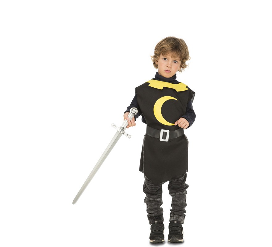 Traje ou babador medieval preto do guerreiro