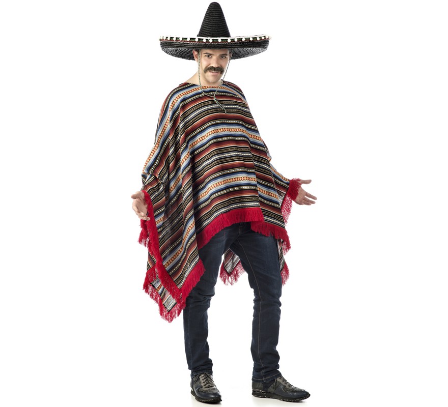 Classic Mexican Costume or Poncho for adults