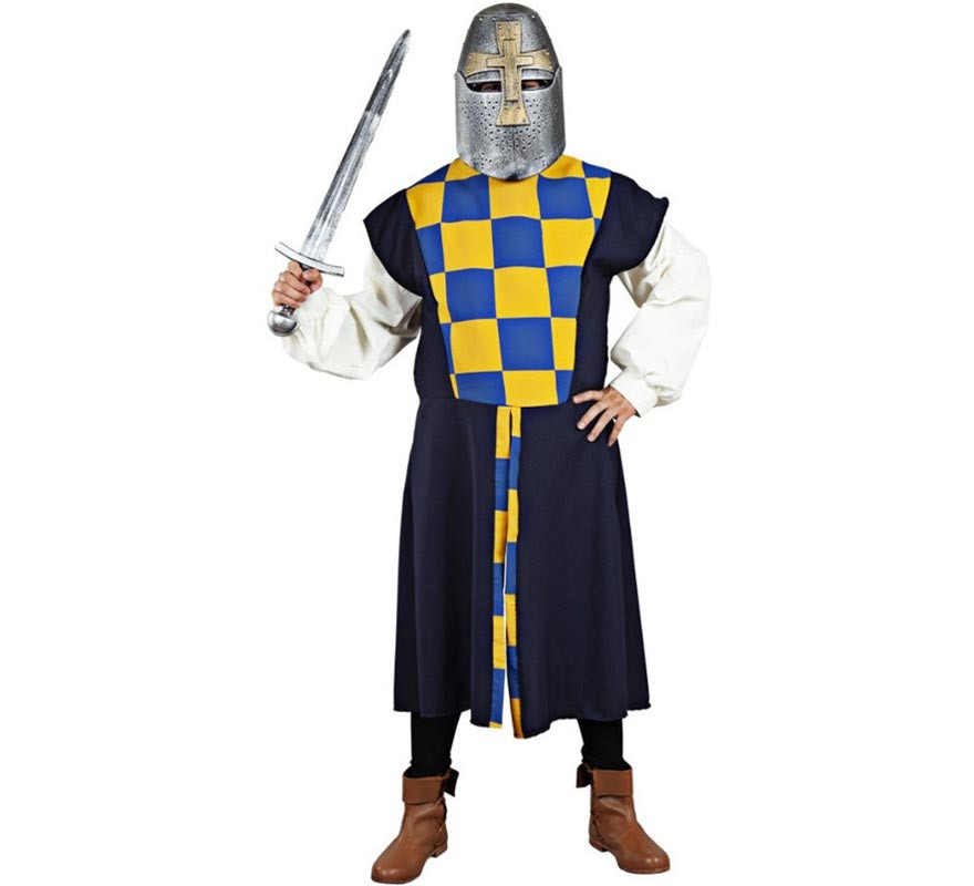 Medieval black checkered surcoat or costume for men