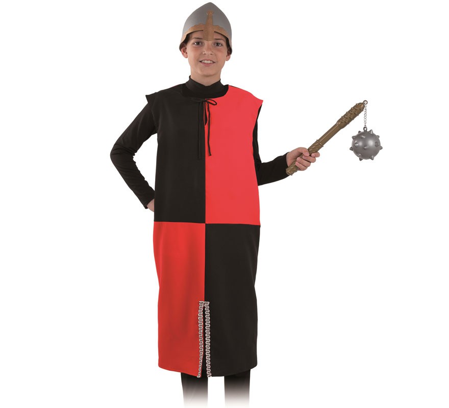 Red and Black Medieval Warrior Costume or Tunic for children