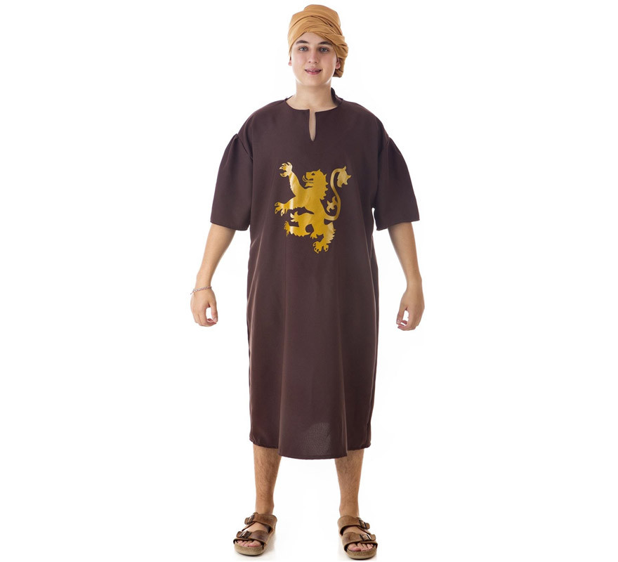 Medieval brown lion costume or tunic for men