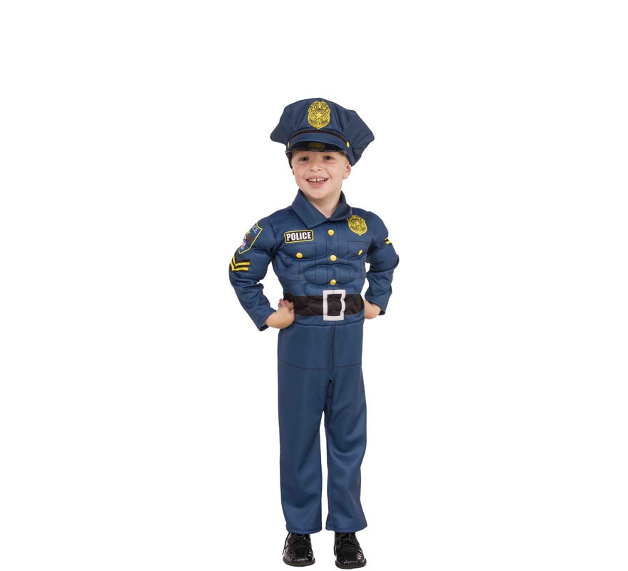 Fato de polícia musculoso para menino