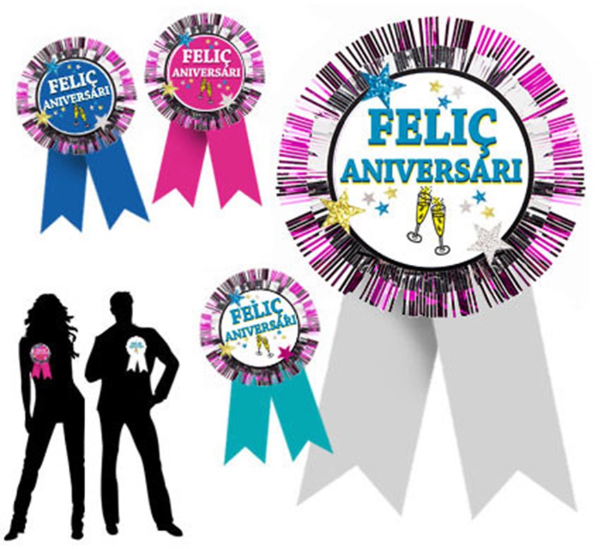 14X24 cm Feliç Aniversari Cockade