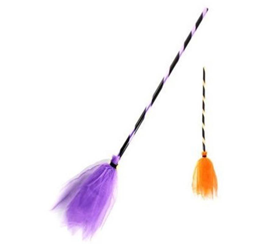 Vassoura de bruxa em tule 90 cm