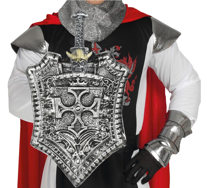 Medieval Shield and Sword of 48 and 59 cm