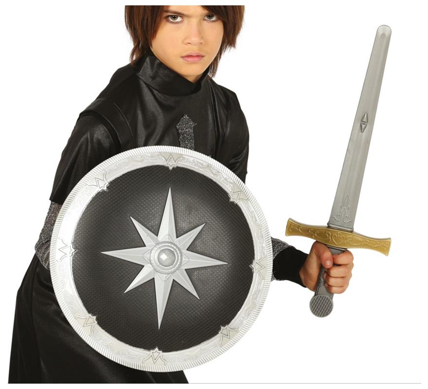Escudo e espada medievais 35 e 50 cm