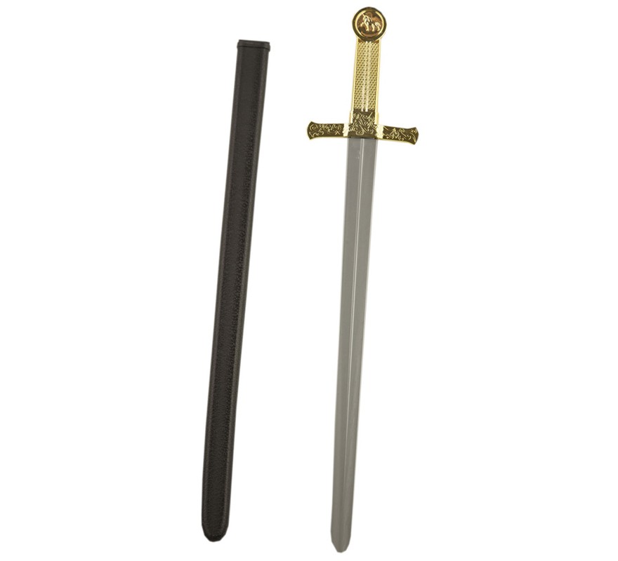 Espada de cavaleiro dourado infantil de 62,5 cm
