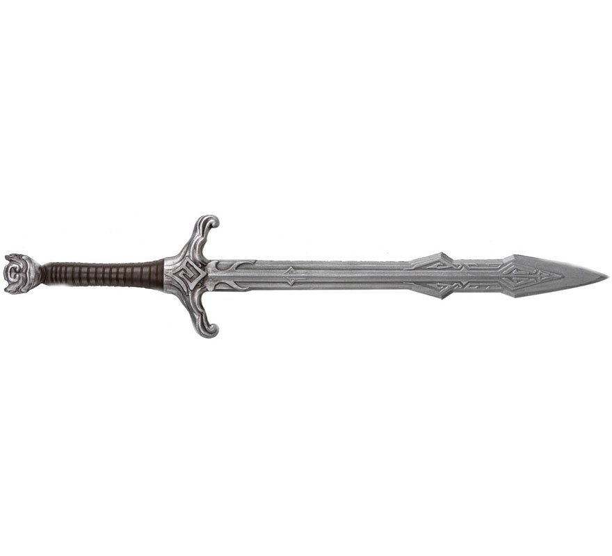 Brown and Silver Medieval Sword