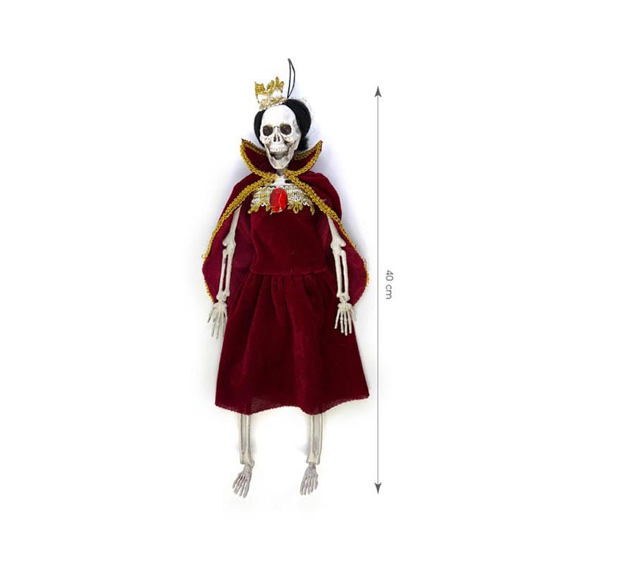 Red wine Queen skeleton of 40 cm