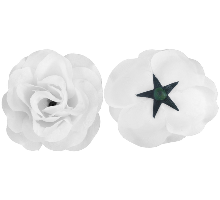 Flor de rosa branca para flamencas e chulapas
