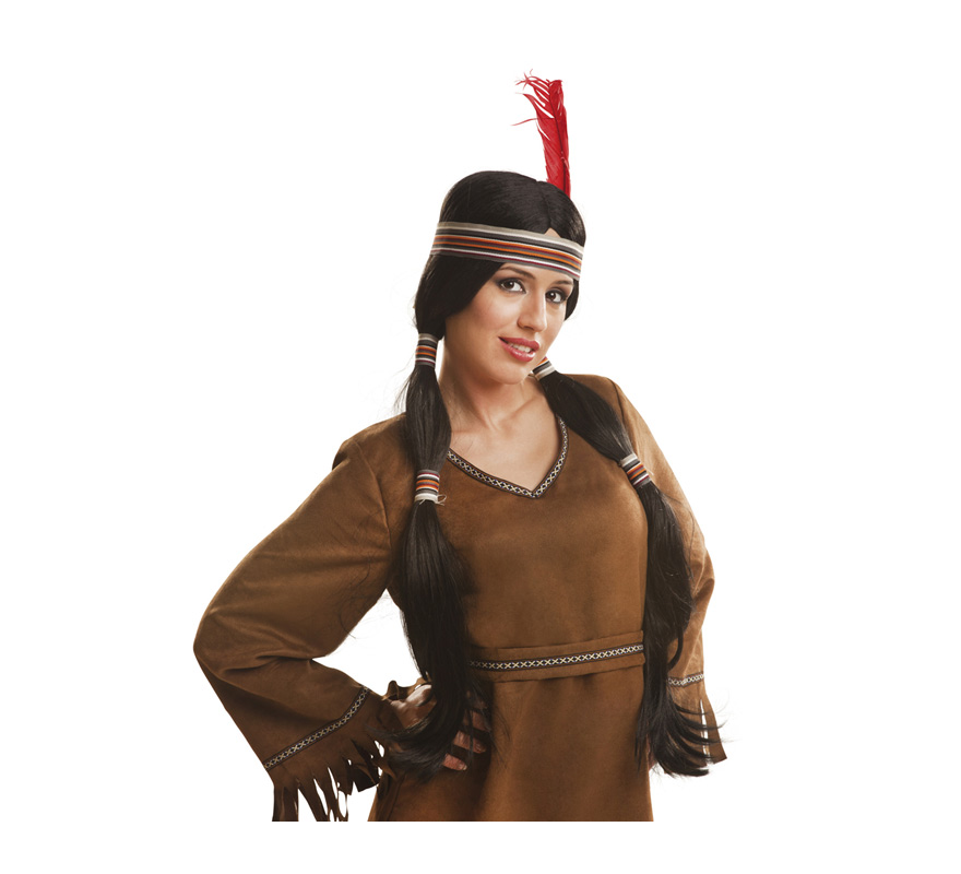 Peruca comprida com tranças indianas ou indianas