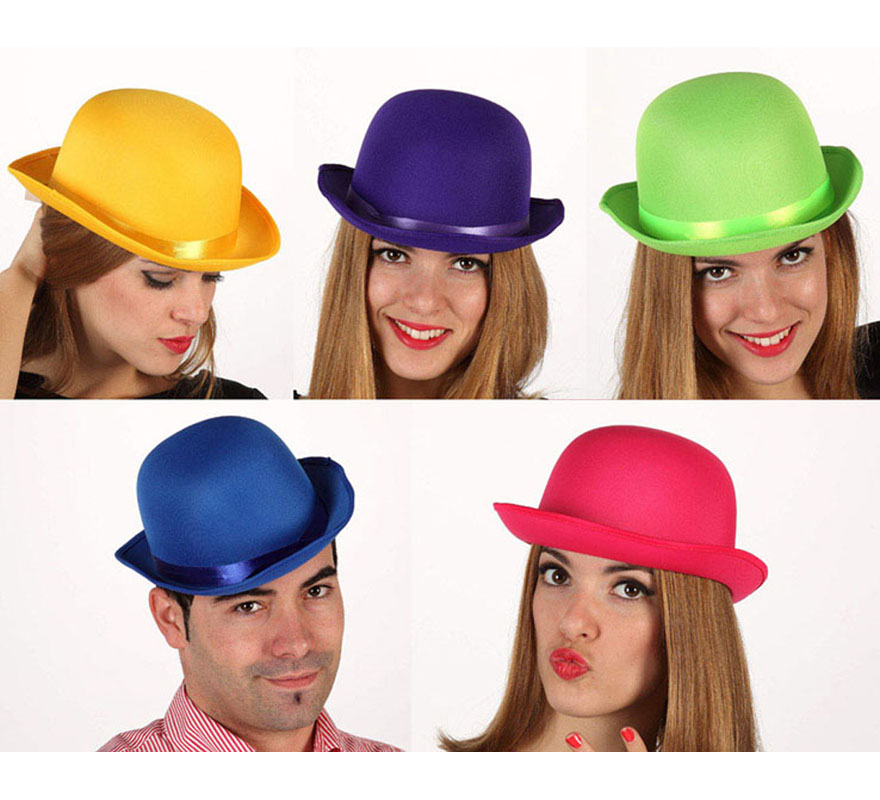 Fluorescent Bowler Hat 5 assorted colors