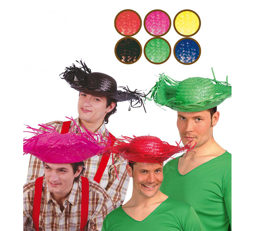 Chapéu de espantalho de palha colorido