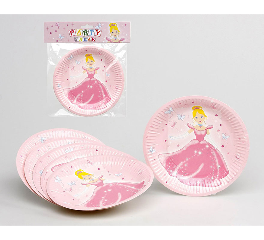 Bag of 6 Princess Plates of 23 cm diameter