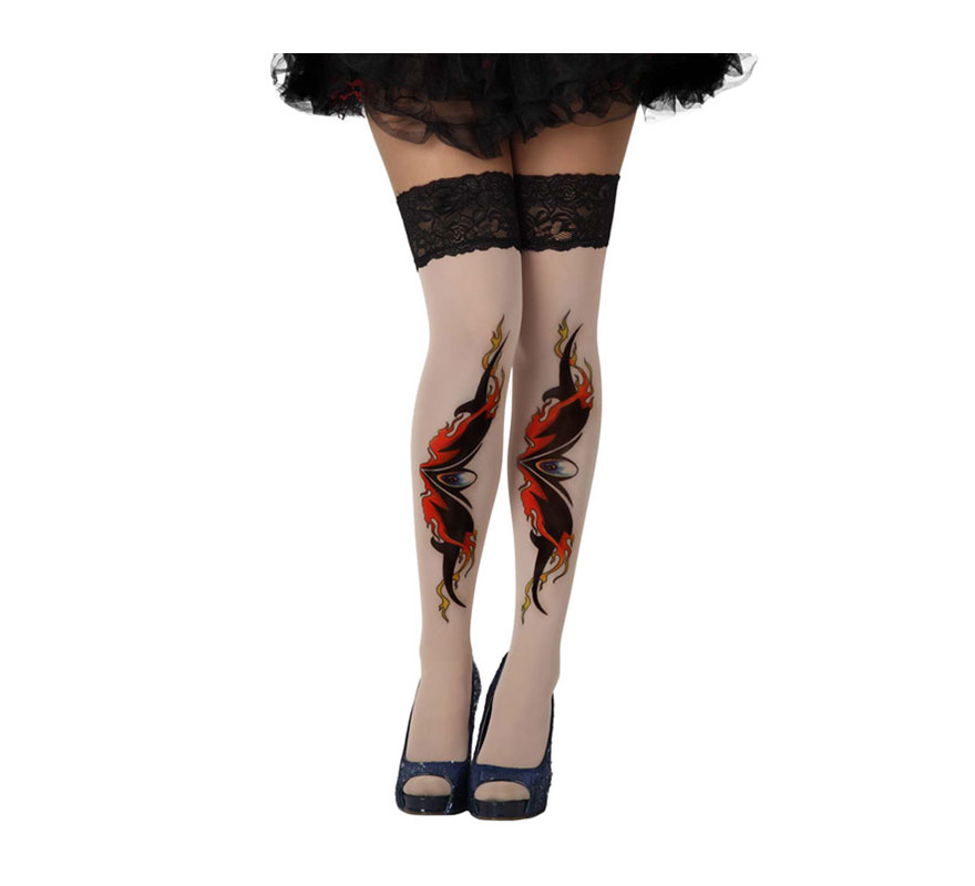 Punk Garter Stockings with Tattoos Punk Garter Stockings with Tattoos