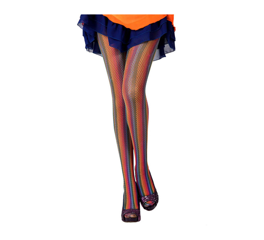 Meia-calça de arco-íris colorido palhaço