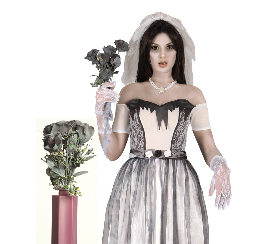 Buquê de rosas pretas de 65 cm para o Dia das Bruxas