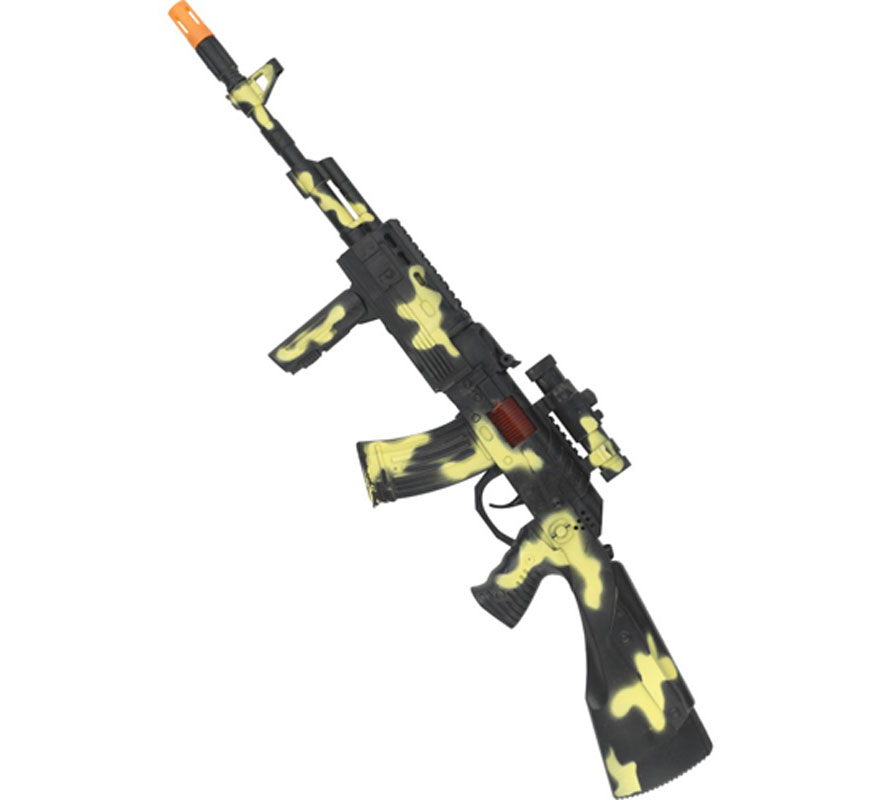 Metralhadora militar camuflada com efeito de flash 59cm