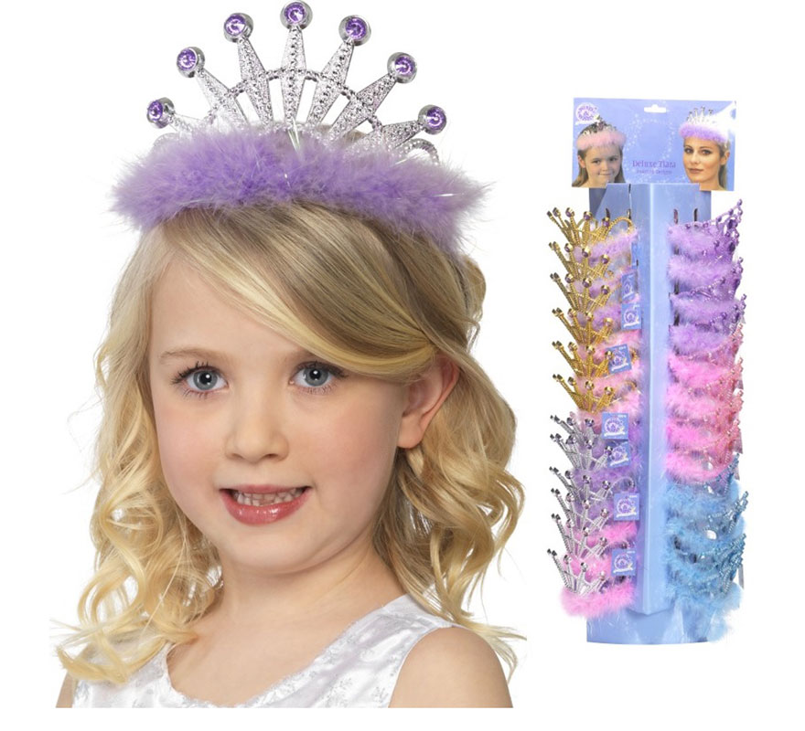 Children's Princess Tiara with Marabou in assorted colors and models