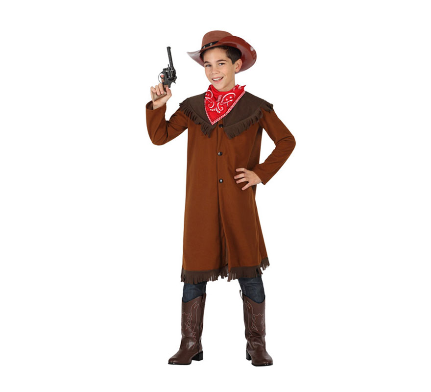Fato de vaqueiro marrom para menino
